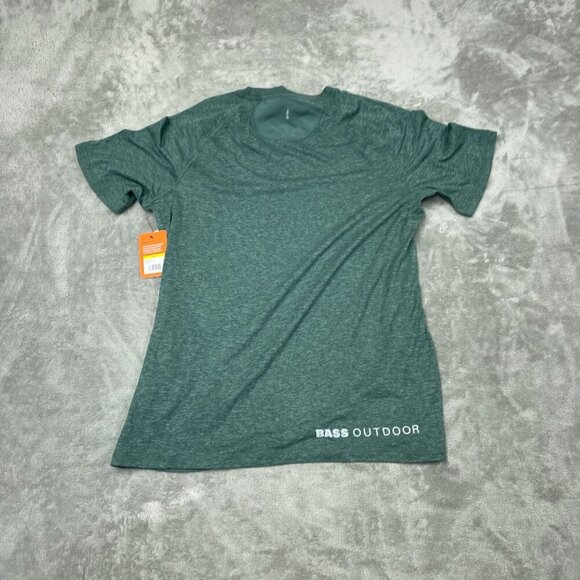 Bass Outdoor Microtech Perf SS Tee M Dry Flex Shield Green NWT 6273 - Picture 1 of 9